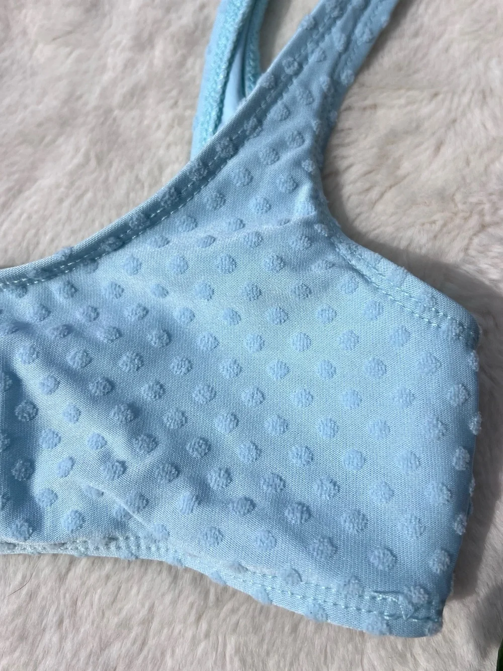 Frankies Bikinis Celia Top Aura Blue Swiss Dot Bikini Top XS